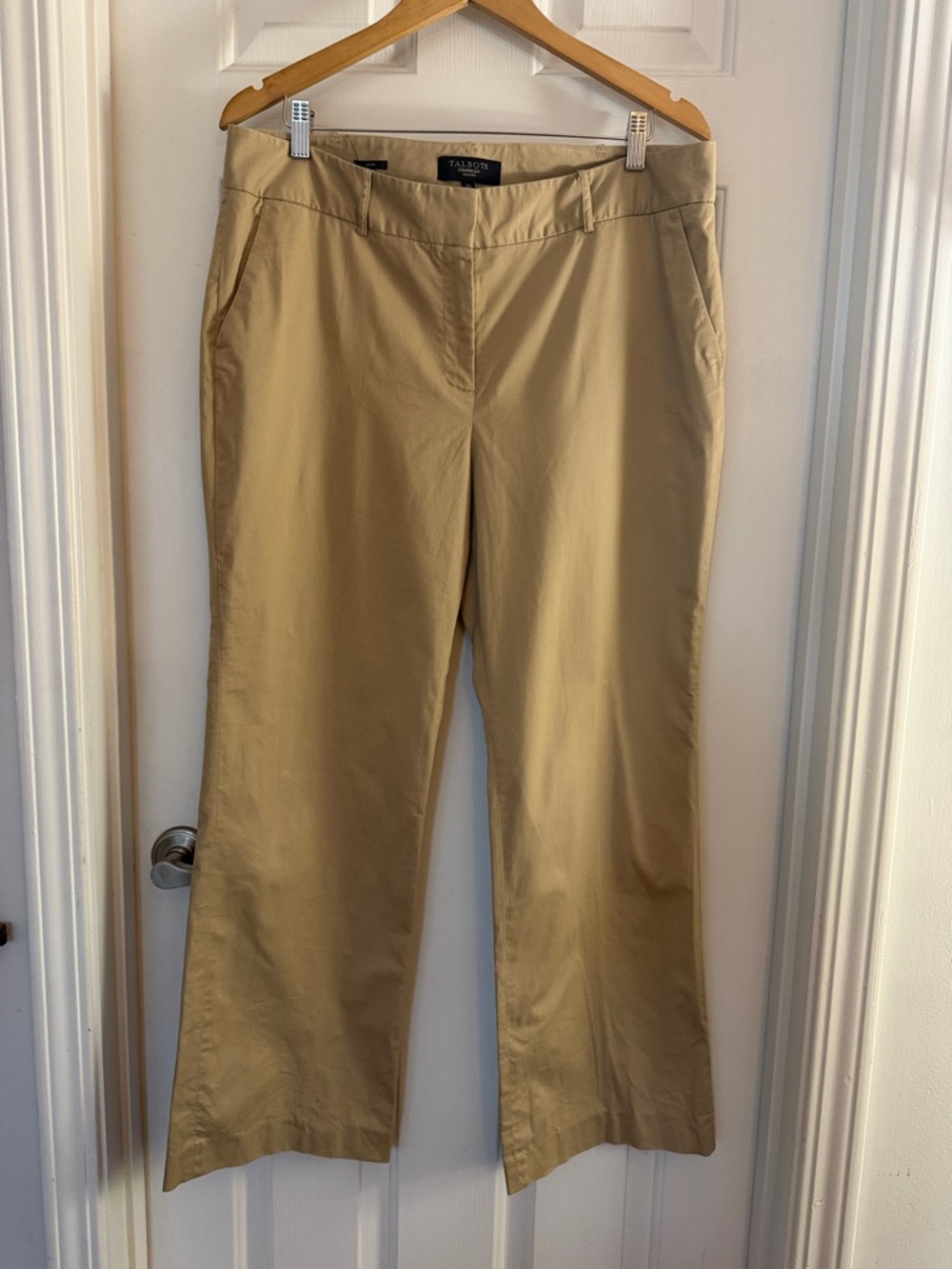 Talbots Beige Straight-Leg Dress Pants khaki 16P